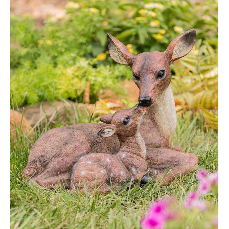 Wind & Weather Mother Deer and Fawn Garden Statue & Reviews Wayfair